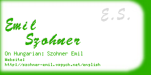 emil szohner business card